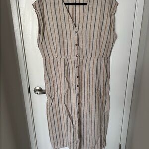 Striped Button-Down Dress